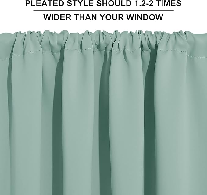 RYB HOME RV Curtains Blackout - Thermal Insulating Privacy Door Windows Camper Curtains for Kids Nursery RV Bunk Bedroom Windows Bathroom, Width 29 x Length 24, Aqua, 2 Pcs