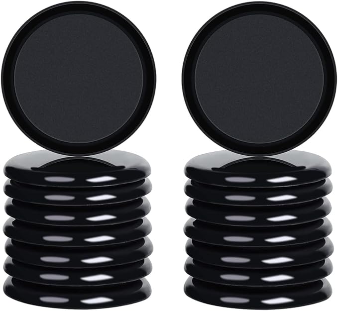 Ezprotekt 3.5 inch Reusable Furniture Movers Sliders for Carpet, 16 Pcs Round Furniture Moving Pads for Heavy Table Desk Bed Sofa Fridge Couch Cabinet, Move Items Quickly and Easily (Black)