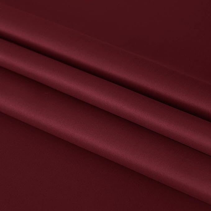 DWCN French Door Curtains - Rod Pocket Thermal Blackout Panel for Glass Window, Kitchen and Patio - Privacy, 25 X 80 Inches Long, 1 Panel With Tieback, Burgundy