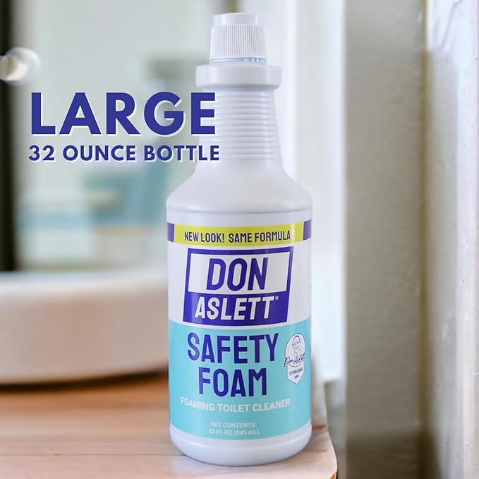 Don Aslett's Complete Toilet Cleaning Set | Includes 32 oz Toilet Cleaner, Convenient Cleaning Caddy, Johnny Mop Toilet Brush, and Pumice Stone for Tough Stains
