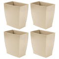 iDesign Small Rectangular Bathroom Trash Set of 4-Taupe Brown Waste Can