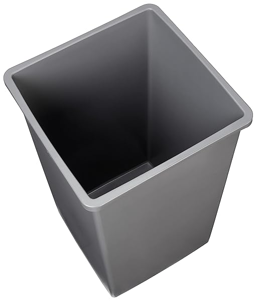 Amazon Basics Square Waste Container Open Top Wastebasket, Plastic Bins, 25 gallons, Grey, (Pack of 2)