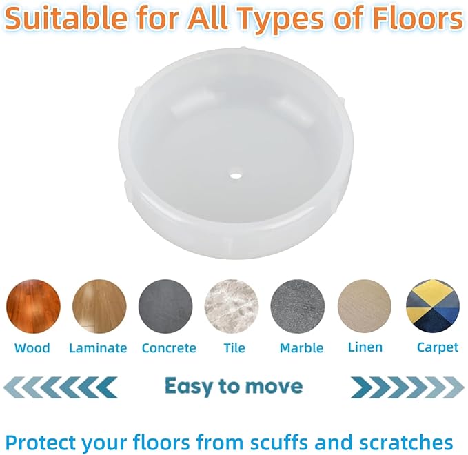 Wrought Iron Patio Furniture Feet Caps - Furnigear 1-1/2" Round Plastic Outdoor Chair Leg Caps, Floor Protectors for Metal Chairs & Tables, Patio Furniture Replacement Rubber Feet (White, 24 Pack)