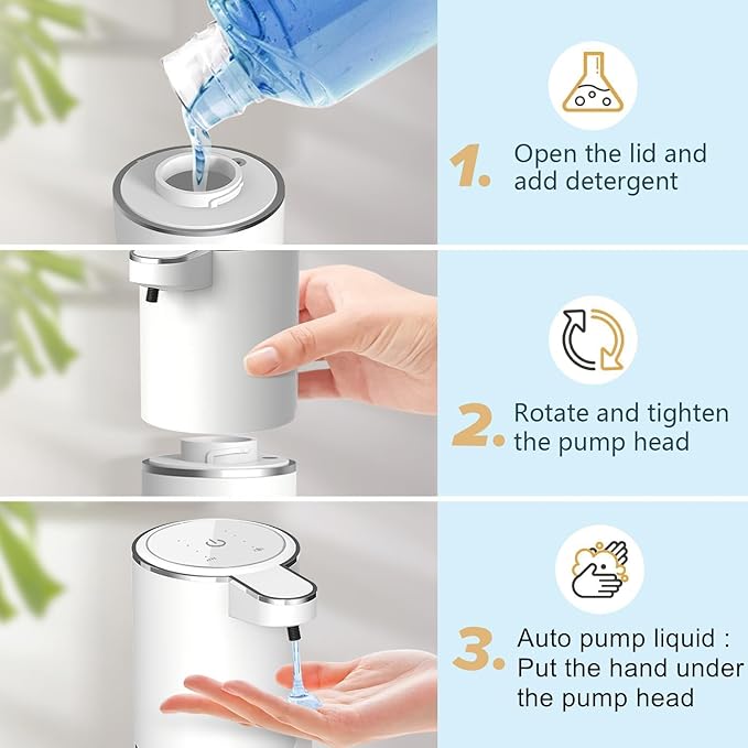 Automatic Liquid Soap Dispenser Bathroom Kitchen Dish Liquid Body Shampoo Shower Gel Hand Free Liquid Wall Mount Touchless Soap Dispenser 380ml Auto Liquid Dispenser Sylfu