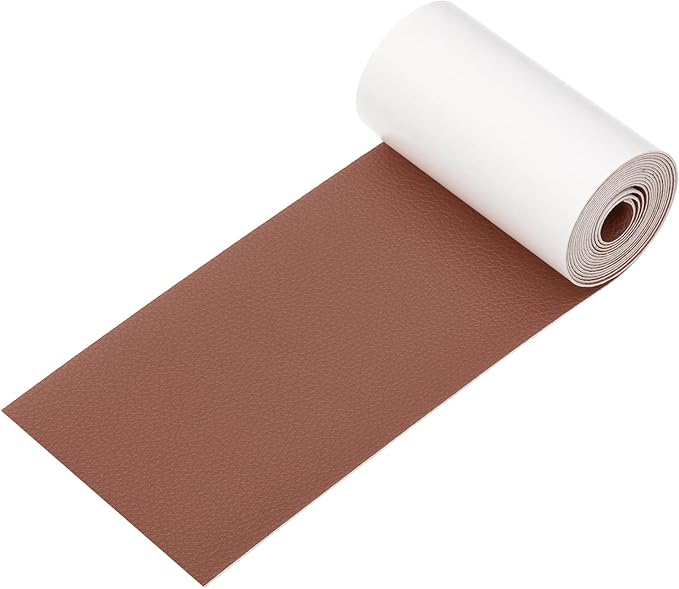 PATIKIL Leather Patches Tape for Furniture, 3.2 x 61 Inch Self Adhesive Vinyl Leather Repair Kit Cover Sheet for Couch, Sofa, Car Seats, Office Chair, Caramel Brown