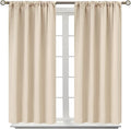 BGment Short Blackout Curtains 40 Inches Length - Rod Pocket Room Darkening Window Drapes for Bedroom Kitchen Bathroom Basement Cafe, Champagne, 2 Panels, 42 x 40 Inch