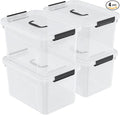 18 Quart Plastic Storage Bins with Lid, 4 Packs Clear Latching Storage Box