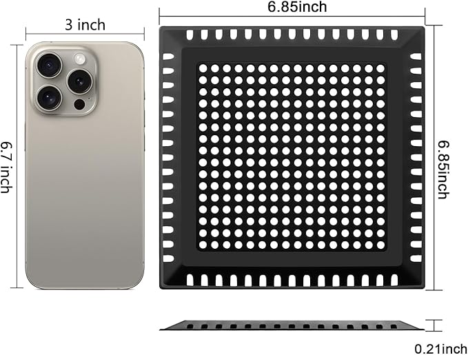 Drain Hair Catcher/Drain Strainer/Square Shower Drain Cover for Bathroom Floor Drain, Stainless Steel and Silicone Hair Stopper (Patented Product)