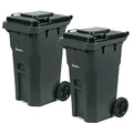27 Gallon Trash Can with Wheels Plastic Rollout Outdoor Trash Can with Lid Outside Garbage Can with Wheels and Lid Commercial Heavy-Duty Container, Gray
