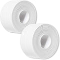 2 Pack Caulk Strip, 1.5" x 10.5Ft PVC Self Adhesive Caulk Tape, Sealing Waterproof Silicone Tape for Bathroom Bathtub Kitchen Toilet Wall Windows