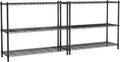 Storage Shelves, 2 PCS 48" L x 20" W x 47" H Heavy Duty Garage Wire Shelving Unit Loads 1200LBS, 3-Tier Adjustable Metal Industrial Utility Shelf Rack for Kitchen, Laundry Room, Basement