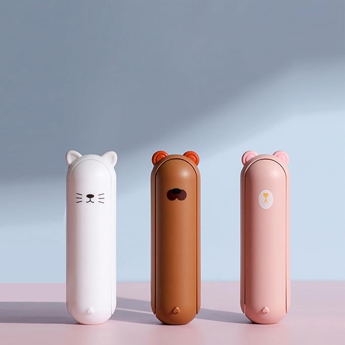 Travel Lint Roller Mini, Cute Bear Resuable Lint Rollers for Pet Hair Extra Sticky, Washable Cat Dog Hair Remover for Cloth, Car, Furniture