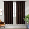 BGment Rod Pocket Blackout Curtains for Bedroom - Thermal Insulated Room Darkening Curtain for Living Room, 42 x 72 Inch, 2 Panels, Brown
