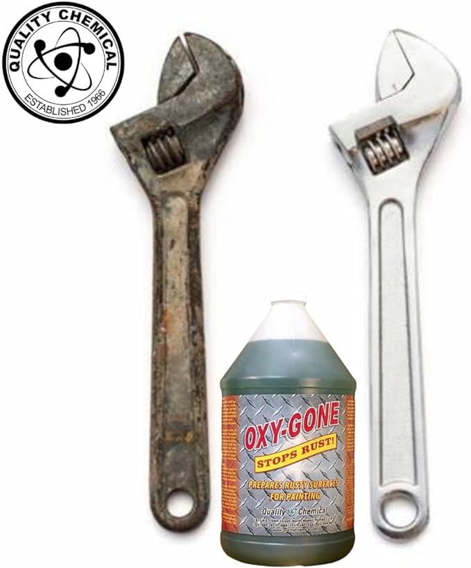 Quality Chemical Oxy-Gone Rust Remover and Metal Treatment - Rust Reformer, Rust Remover, Metal Rust Remover, Rust Neutralizer for Metal, Rust Converter, Remover, Rust Remover - 128 oz (COMBO)