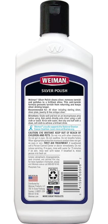 Weiman Silver Polish, 8 ounce Bottles, pack of 2