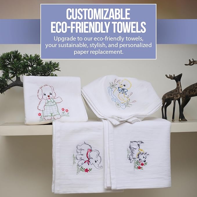 Flour Sack Towels| Tea Towel for Crafts| Kitchen Dish Cotton Blank Towel for Embroidery|Baking Bread Proofing Linen Cover| Thick Absorbent Quick Dry| 4 Pack 33"X38" White