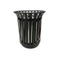 Outdoor Metal Slatted Trash Receptacle,Waste Receptacle，Commercial Trash Cans,Zone Round Garbage Bin,Square Hotel Street Patio Indoor Metal Stan (Large - Black)