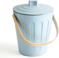 Martha Stewart Indoor Compost Bin | Countertop Composting Bucket for Kitchen | .7 Gallon Capacity | Includes Filter | Plant Based Materials | Light Blue