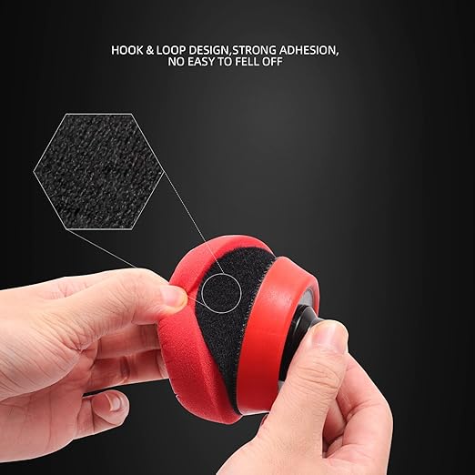 Red Finish Polishing Pads, Buffing Pads, SPTA 1Pcs 3.5 Inch Face for 3 Inch 80mm Backing Plate Compound Buffing Sponge Pads for Car Buffer Polisher Compounding, Polishing and Waxing-FPTSS3R