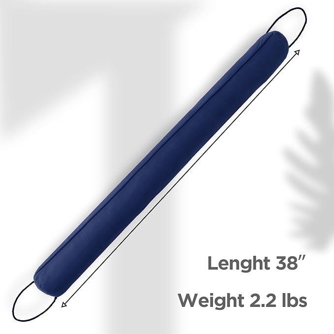 Sunolga 38" Door Draft Stopper Blocks Hot and Cold Air with Removable Washable Cover for Gaps Up to 3", All-Season Seal for Noise, Door Sweep for Bottom of Door and Window, Home Essentials, Blue