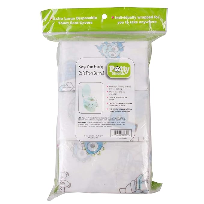 Toilet Seat Covers Disposable (12 Pack) - XL Waterproof Toilet Cover for Toddlers, Kids & Adults - Portable & Individually Wrapped for Travel, Potty Training, Vacations, Public Restrooms