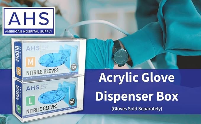 AMERICAN HOSPITAL SUPPLY Wall-Mount Double Glove Dispenser | Clear Acrylic Glove Box Holder with Individual Compartments | Double Layer | 10 x 10.95 x 3.5 in | Gloves Sold Separately