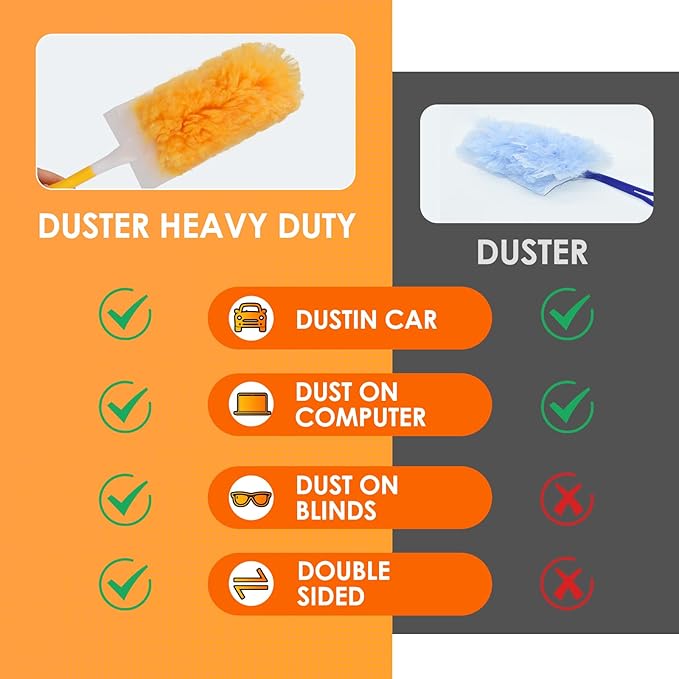 50 Count Duster Refills,Static Dust Removal Brush Disposable Replacement Head Compatible with Swiffer Duster Refills for Dusting Electronics,(50 Count Refills+1Handle)