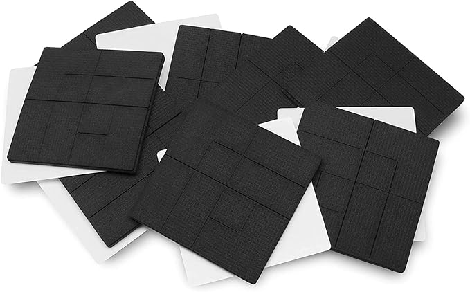 GorillaPads Non Slip Furniture Pads/Floor Grippers (Set of 8 Non Skid Floor Protectors) Pre-Scored to Cut to Multiple Size, 4 Inch Square, Black, CB140-8