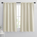 RYB HOME Curtains for Bedroom 63 inches Long, Blackout Thermal Insulating Window Treatment Drapes for Living Room Bathroom Basement Laundry Classroom, W 34 x L 63, Beige, 2 Panels