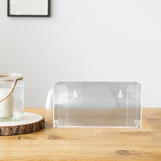 Acrylic Wall Mount Glove Dispenser and Mask Holder Storage Box for Laboratory and Office 2 in 1 Mask and Glove Organizer