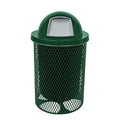 COATEDOUTDOORFURNITURE RDT-GRN Heavy Duty 32 Gallon Round Trash Receptacle, Liner Included, Green with Dome Lid, Made in America