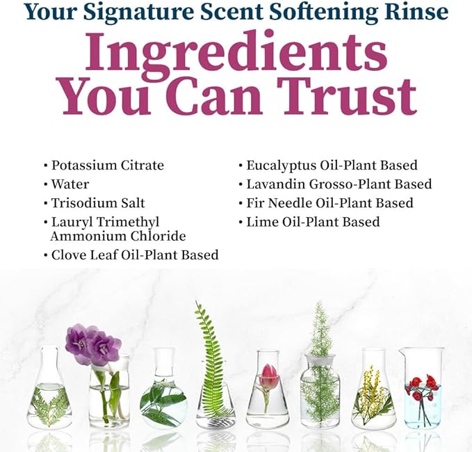 Truly Free Fabric Softening Conditioner for Clothes| Safe for Babies & Kids with Sensitive Skin | Plant-Based | Includes 4 Refills| Signature Scent Rinse(200 Loads)