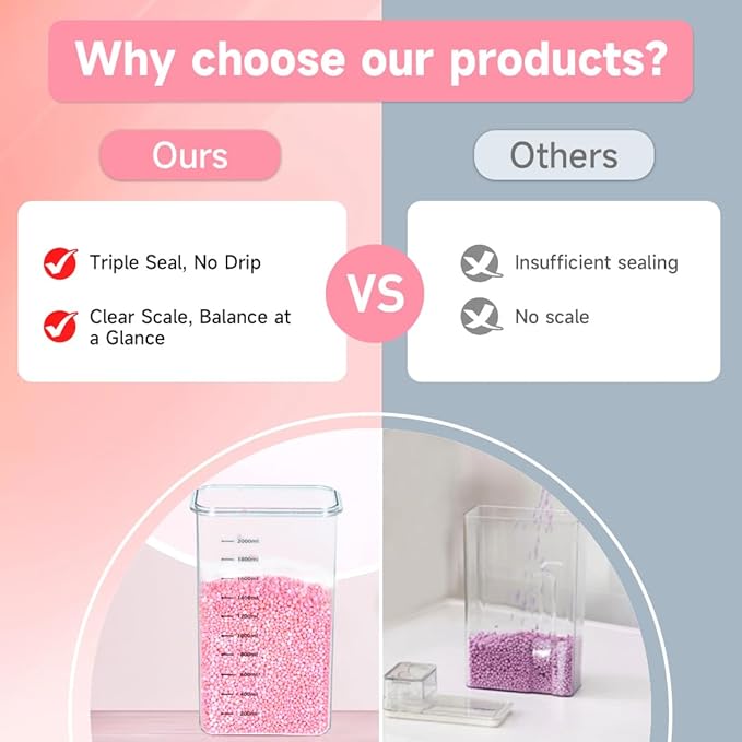 Tokokimo Laundry Powder Dispenser, Laundry Detergent Dispenser for Laundry Room Organization and Storage, Laundry Beads Container, Suitable for Scent Beads, Washing Powder