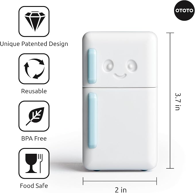 OTOTO Fridge Deodorizer - Refrigerator Deodorizer, Baking Soda Odor Absorber, Cute Kitchen Accessories, Baking Soda Container, Kitchen Gadgets (Fridge)