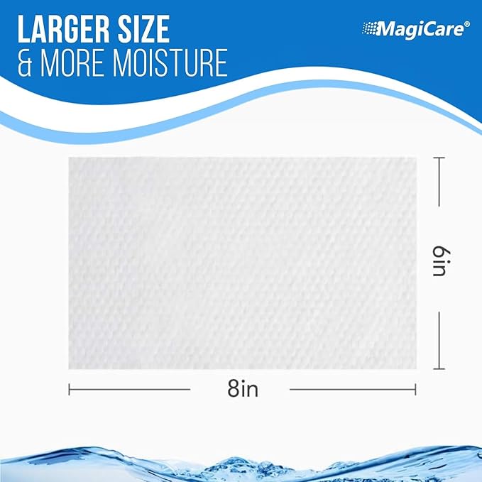 MagiCare 75% Alcohol Hand Sanitizing Wipes (Travel Wipes, 10 Packs) - Premium, Unscented, Large Alcohol Wipes - Hand Wipes Travel Size - Bag, Purse, Car - 10 Packs of 20 (200 Hand Sanitizer Wipes)