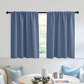RYB HOME RV Curtains for Camper Windows - Soft Thermal Insulated Small Window Curtain Tiers for Cafe Kitchen Bedroom Basement Glass Door Window, W 42 x L 30 inches, Stone Blue, 2 Panels
