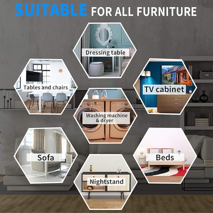Furniture Sliders,Multi-Surface Furniture Movers Sliders for Carpet and Hardwood Floors,12 Pack 3 1/2" Moving Pads and 12 Hardwood Socks,Slide Furniture on Any Surface Easily!