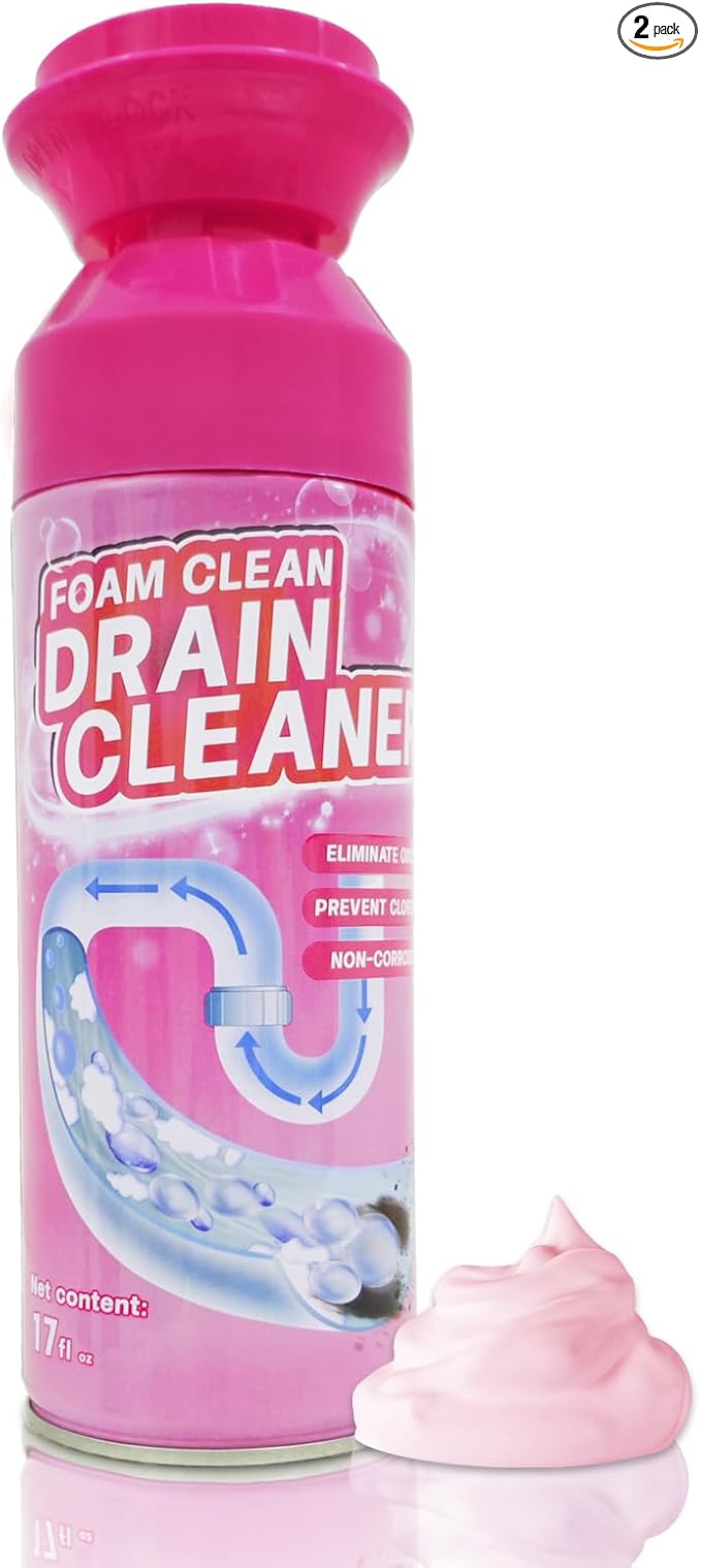 Foam Drain Cleaner, Drain Sink Cleaner and Deodorizer, Clog Remover for Kitchen, Sinks, Tubs (1 Pc)