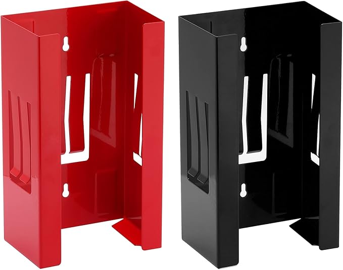 AIRTOON 2PCS Magnetic Glove Dispenser, Disposable Gloves Box Holder, Glove Holder for Wall Mount, Magnetic Glove Box Holder, Red and Black
