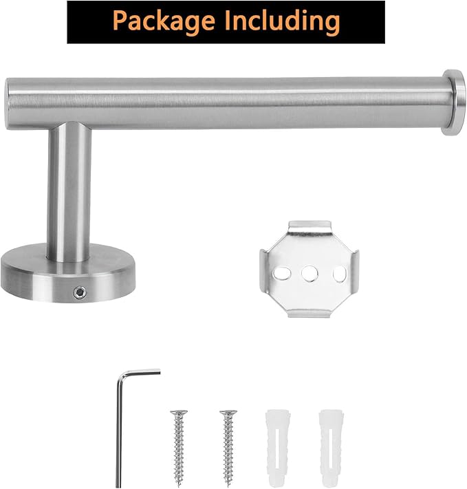 NearMoon Bathroom Toilet Paper Holder, Premium SUS304 Stainless Steel Rustproof Wall Mounted Toilet Roll Holder for Bathroom, Kitchen (4 Pack, Brushed Nickel)