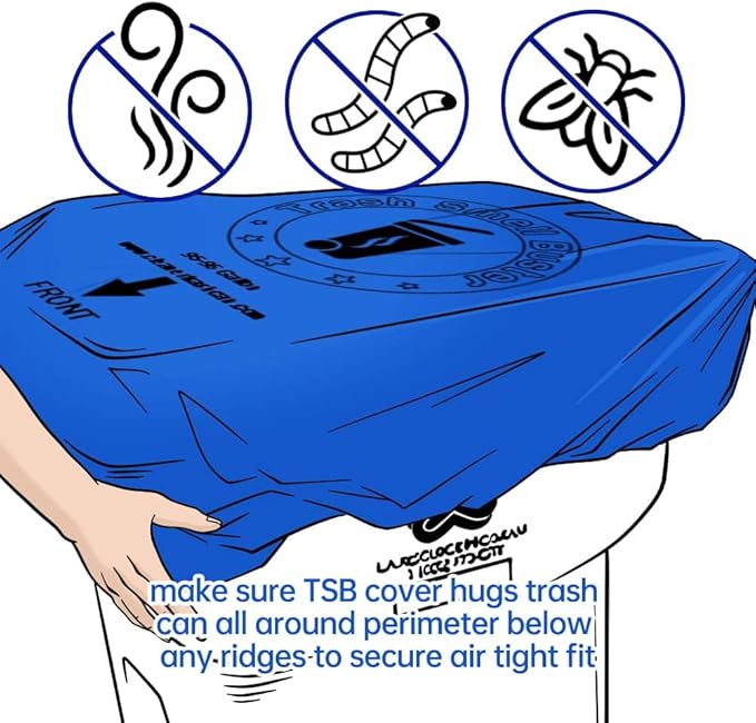 32 Gallon Trash Can Cover Odor Eliminating Bag with Elastic Band Lemon Scented Durable Chemical Free 1 Cover