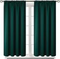 BGment Emerald Green Blackout Curtains 40 Inches Long for Bedroom Kitchen - Short Length Thermal Insulated Darpes with Rod Pocket Darkening for Bathroom Christmas, 2 Panels, 42 x 40 Inch