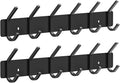 VAEHOLD Wall Hooks Coat Hooks Wall Mounted, Coat Rack with 6 Double Hooks for Hanging Towel Hat Coat Robe Bag Key for Bathroom Kitchen Bedroom 2 Pack