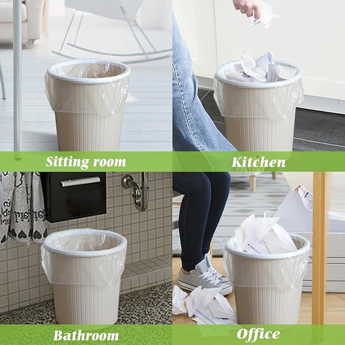 Teivio 3 Gallon 150 Counts Strong Trash Bags Garbage Bags, Bathroom Trash Can Bin Liners, Small Plastic Bags for Home Office Kitchen Kitchen, Clear