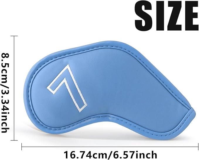 Montela Golf Iron Covers,Golf Iron Head Covers Leather Golf Iron Covers Set 9pcs Golf Iron Headcovers,Golf Club Head Covers for Iron Club Fit All Brands Titleist,Callaway,Taylormade
