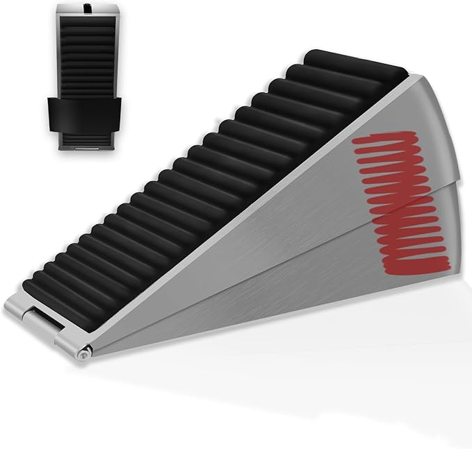 Heavy Duty Door Stopper Adjustable Spring Large Stoppers Wedge, Tall up to 3 Inches Doorstop Stainless steels Made Suits Any Heavy Doors