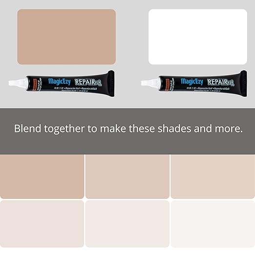 MagicEzy Tile Repairezy - (Beige/White Kit) Ceramic Floor Tile Repair Kit - Super Strong Tile Gap Filler - Fix Cracks, Chips, Holes Fast.