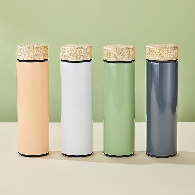 15oz Water Bottle Stainless Steel Thermos Flask - Insulated Vacuum, Leak Proof, Keeps Drinks Hot/Cold - Ideal for Coffee, Tea, Water - Pink