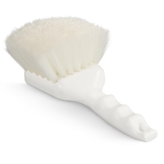SPARTA 3662000 Flo-Pac Plastic Handle Utility Scrub Brush, Nylon Bristles, 2" Bristle Trim, 8" Length, White (Pack of 12)