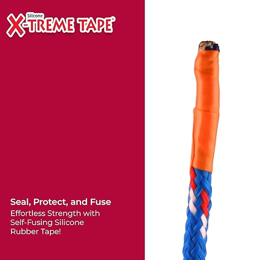 X-Treme Tape MOCAP Heavy Duty Electrical Tape, Self-Fusing Silicone Rubber, Waterproof & Insulating Flexible Tape, Electrical for Hose, Automotive, Outdoor & Repairs - 1" x 10ft Roll - Orange